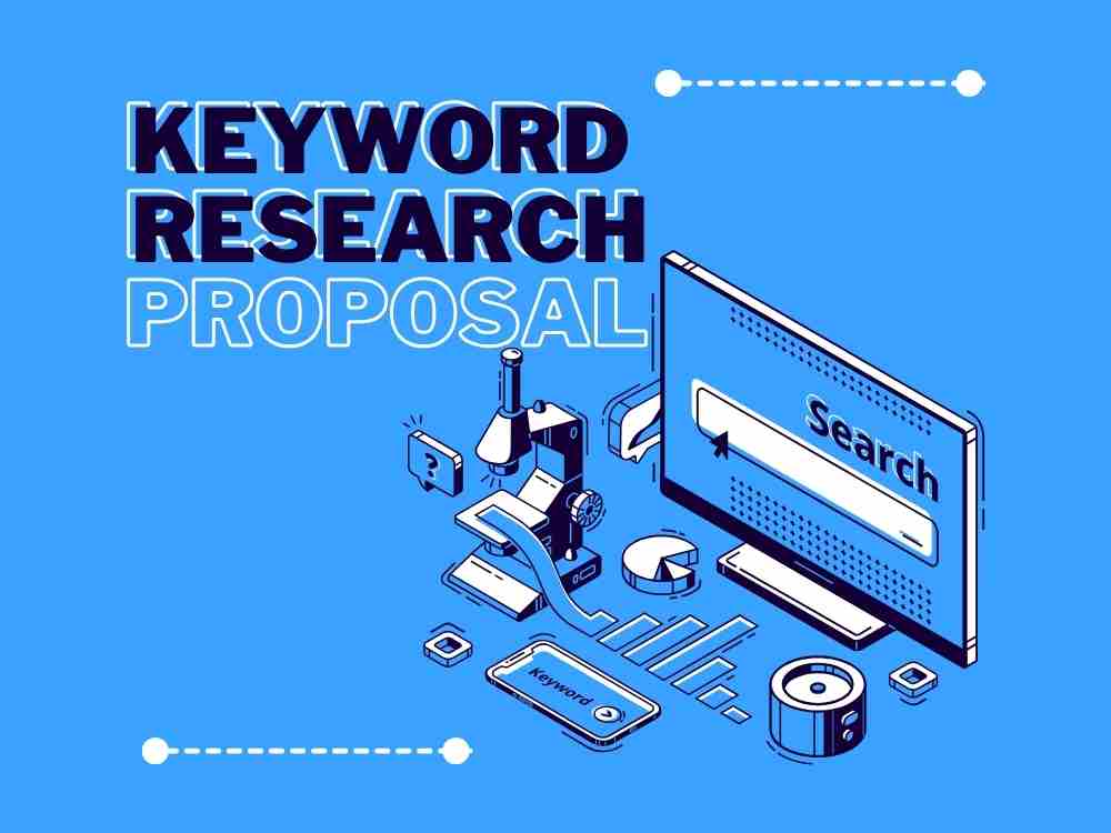 Keyword Research Proposal Cover Page Template from Canva